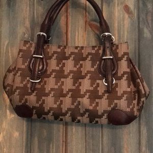 DKNY Brown medium satchel with leather accents